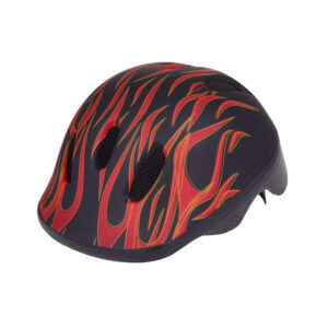Black-red bike helmet side view