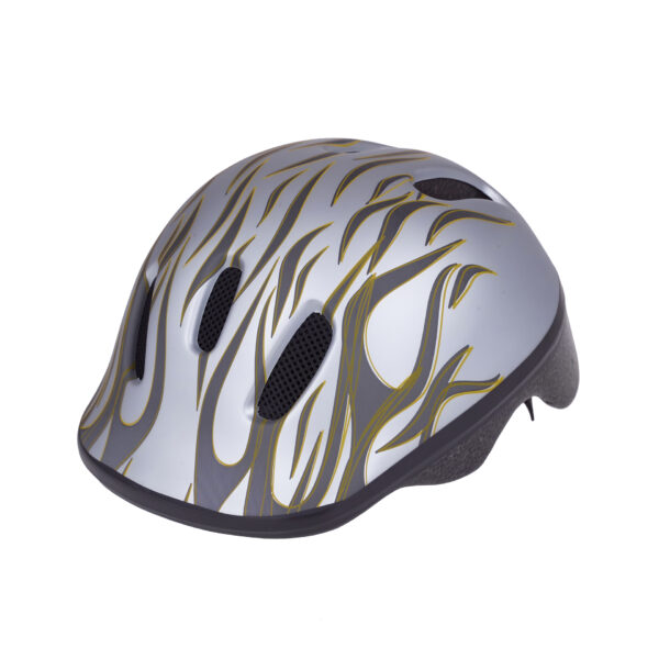 Silver-gray bike helmet side view