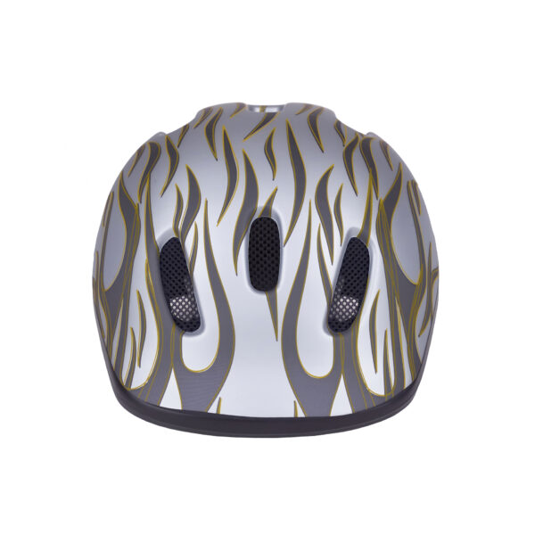 Silver-gray bike helmet front view